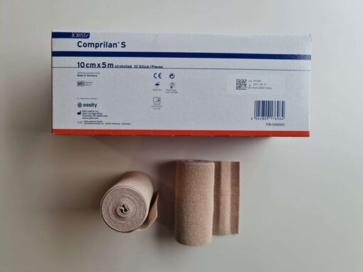 Comprilan S %100 Pamuk Kısa Germe Kompresyon Bandajı 10 cm X 5m