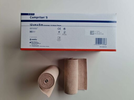 Comprilan S %100 Pamuk Kısa Germe Kompresyon Bandajı 12 cm X 5m